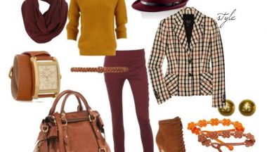 outfit Borgogna Senape