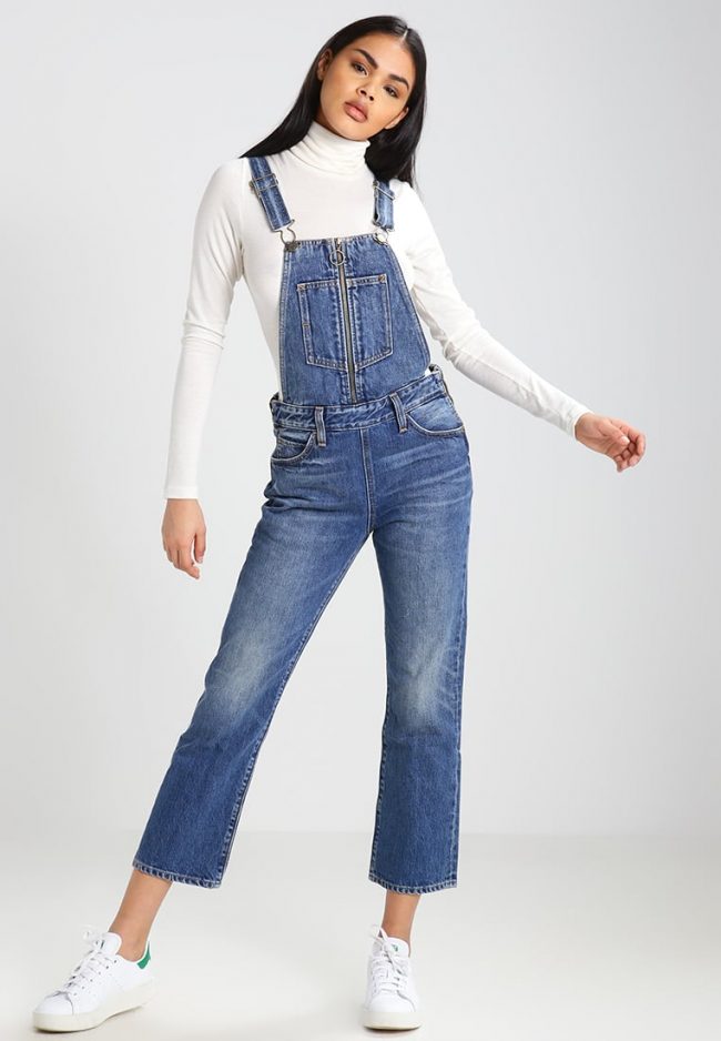 Tuta In Denim Donna Con Bretelle Regolabili – Salopette Casuale Larga, Cotone E Poliestere, Con Tasche, Per Primavera Ed Estate